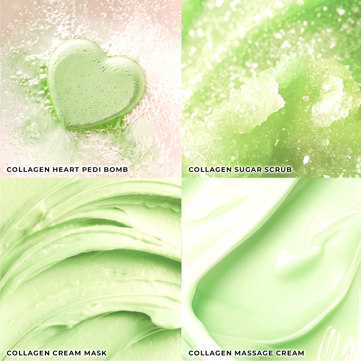 Bare Soak Matcha - Collagen Heart Pedi Bomb • 4 Steps Kit