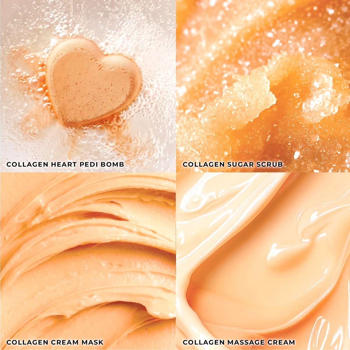 Bare Soak Orange Tangerine - Collagen Heart Pedi Bomb • 4 Steps Kit