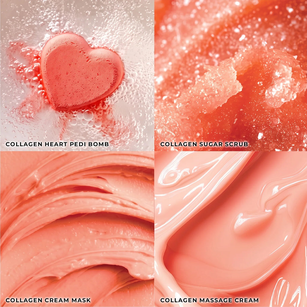 Bare Soak Rose Garden - Collagen Heart Pedi Bomb • 4 Steps Kit