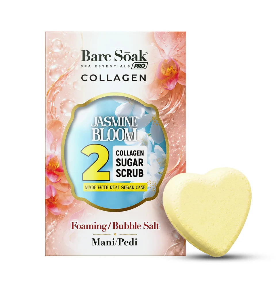 Bare Soak Jasmine Bloom - Collagen Heart Pedi Bomb • 4 Steps Kit