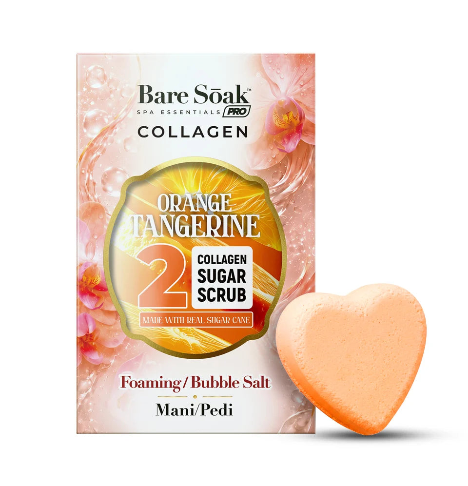 Bare Soak Orange Tangerine - Collagen Heart Pedi Bomb • 4 Steps Kit