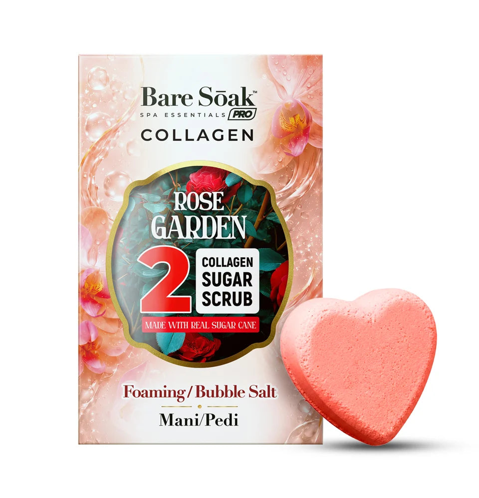 Bare Soak Rose Garden - Collagen Heart Pedi Bomb • 4 Steps Kit