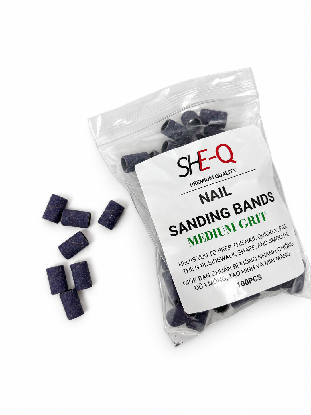 SheQ Nail Sanding band - 100 pcs - Purple Blue
