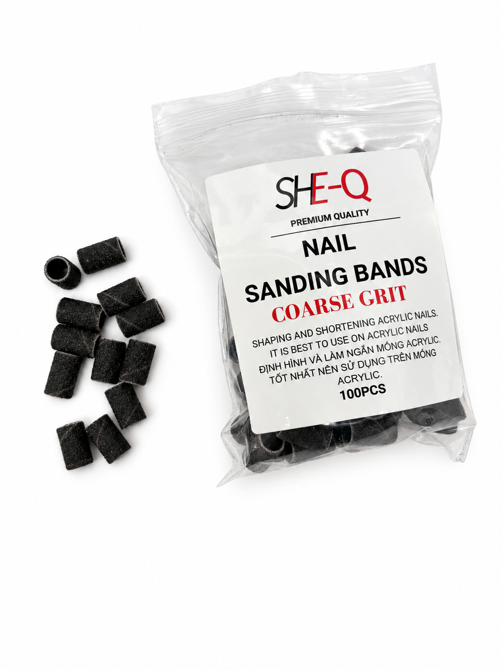SheQ Nail Sanding band - 100 pcs - Dark Brown