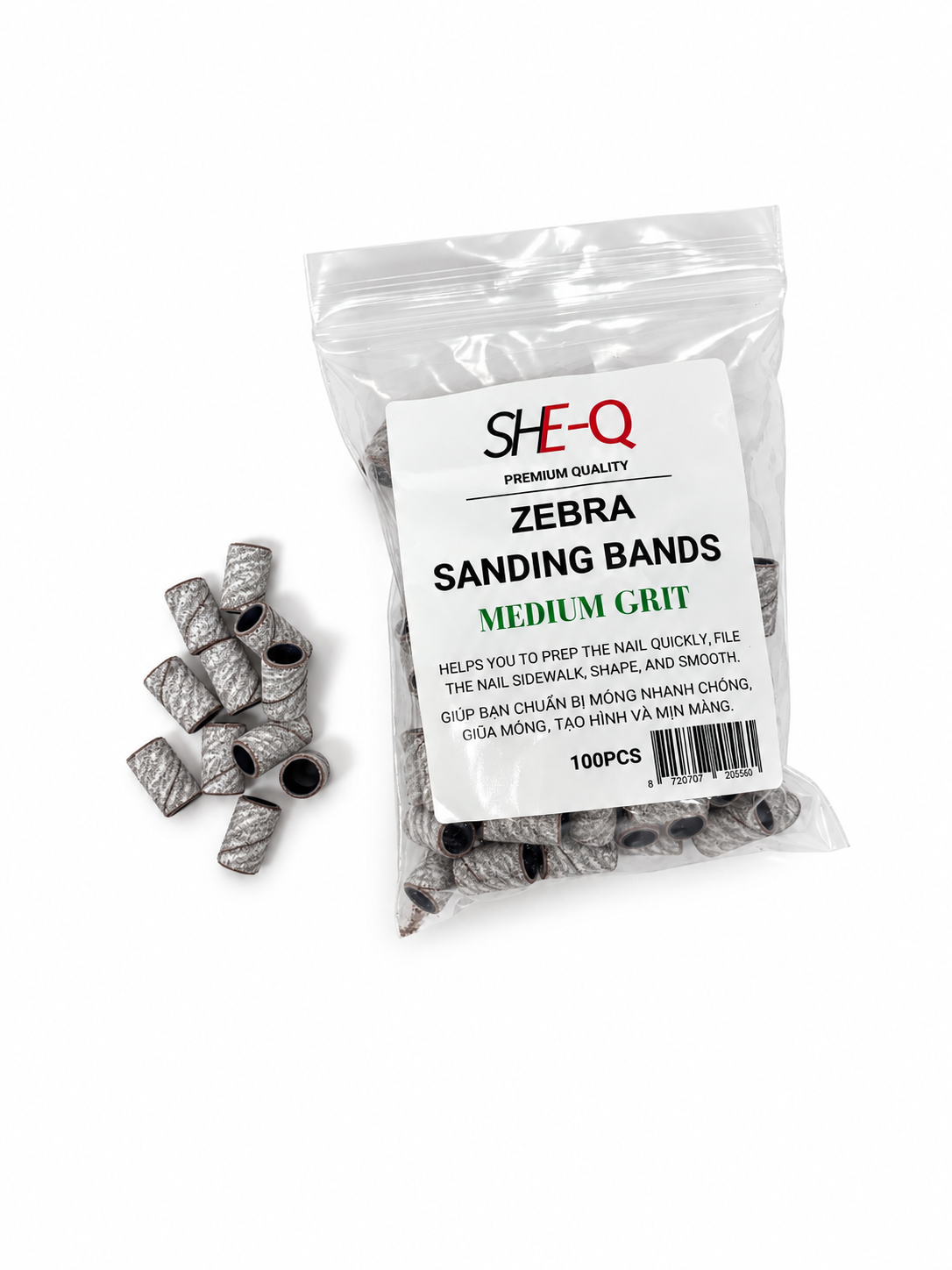 SheQ Zebra Nail Sanding band - 100 pcs