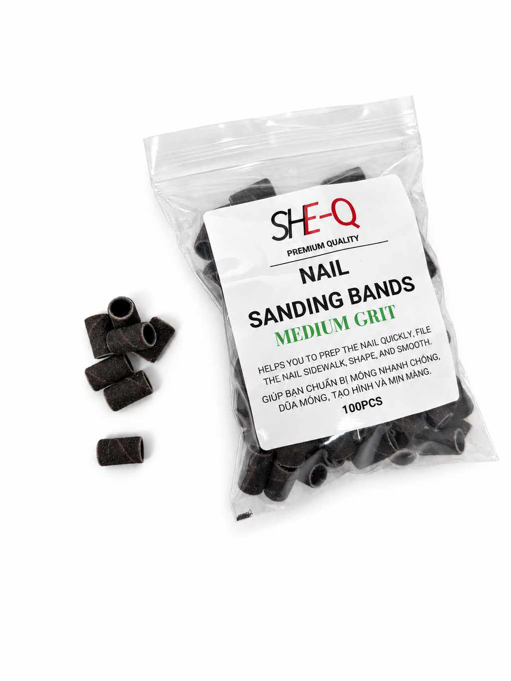 SheQ Nail Sanding band - 100 pcs - Dark Brown