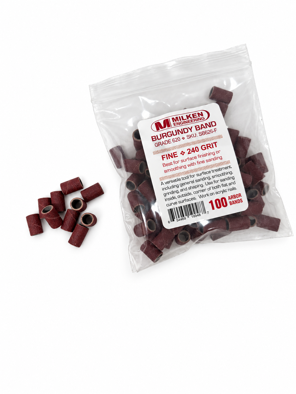 Milken Burgundy Band - 100 pcs