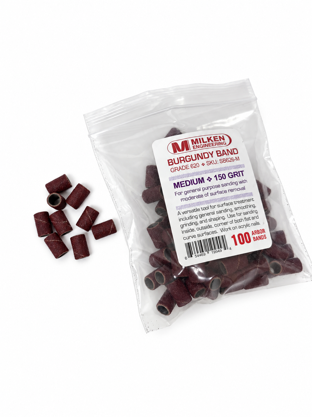 Milken Burgundy Band - 100 pcs