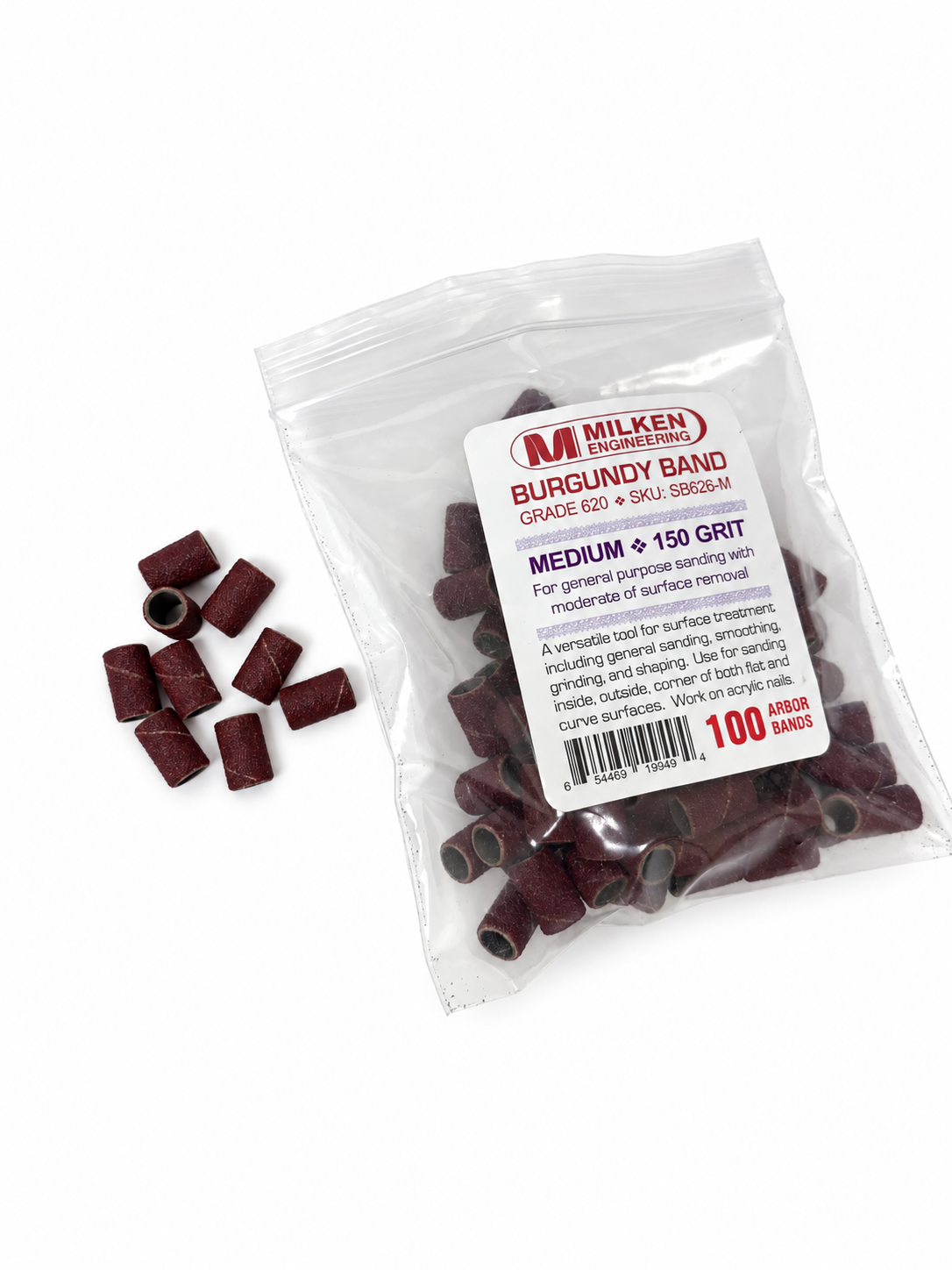 Milken Burgundy Band - 100 pcs
