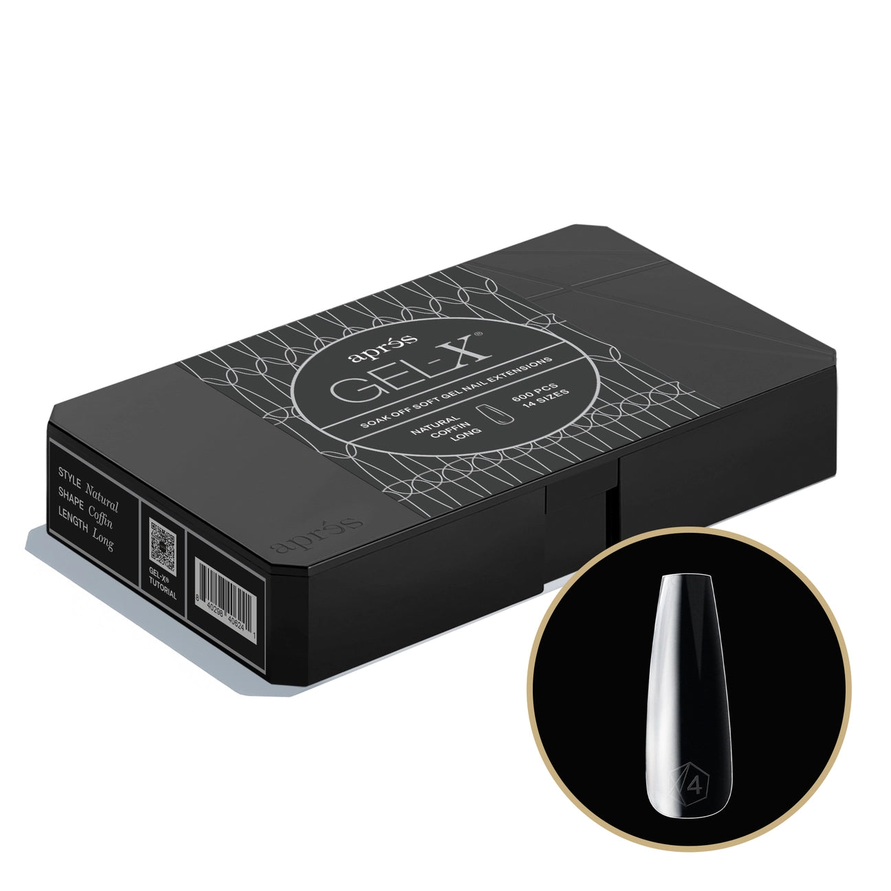 Apres Gel-X Natural Coffin Long Box of Tips (600pcs)