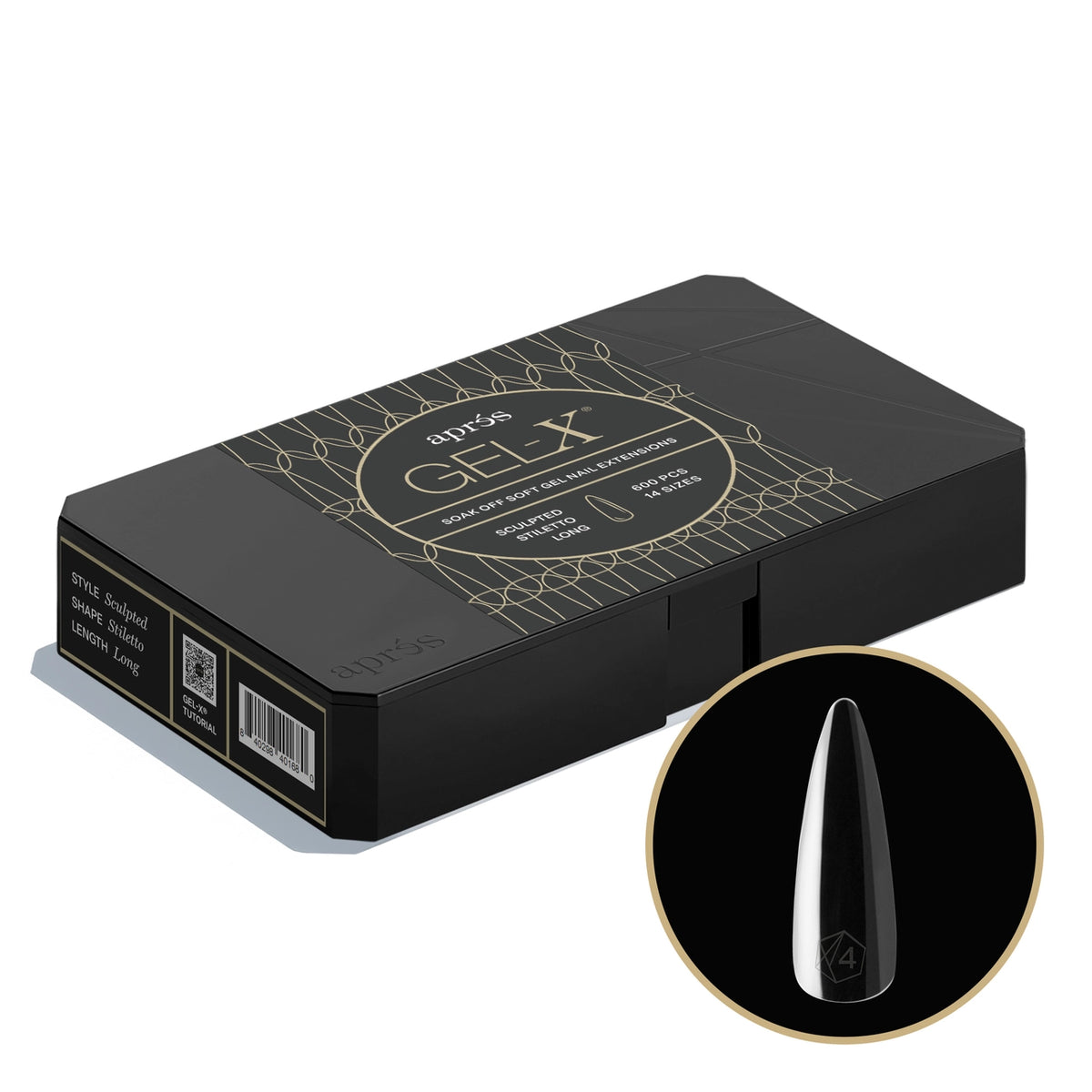 Apres Gel-X Sculpted Stiletto Long Box of Tips (600pcs)