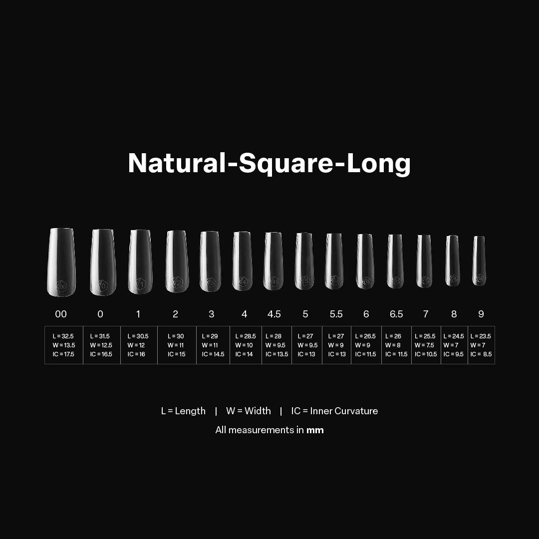 Apres Gel-X Natural Square Long Box Of Tips (600pcs)