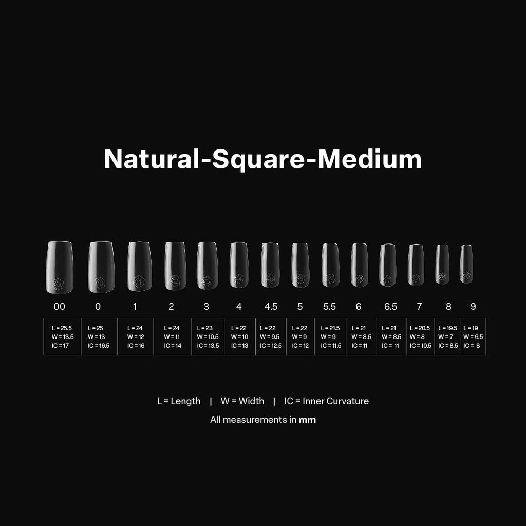 Apres Gel-X Natural Square Medium Box of Tips (600pcs)