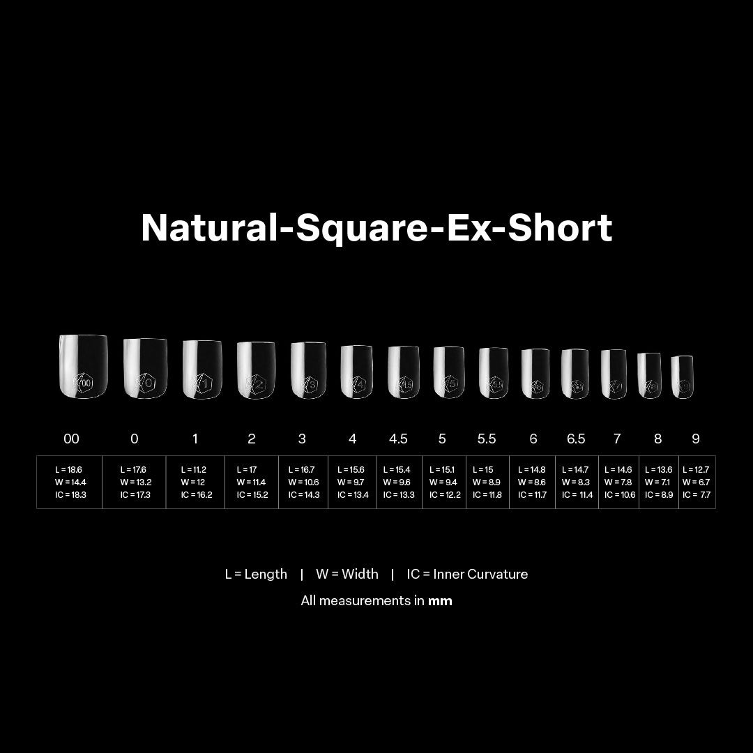 Apres Gel-X Natural Square Extra Short Box of Tips (600pcs)