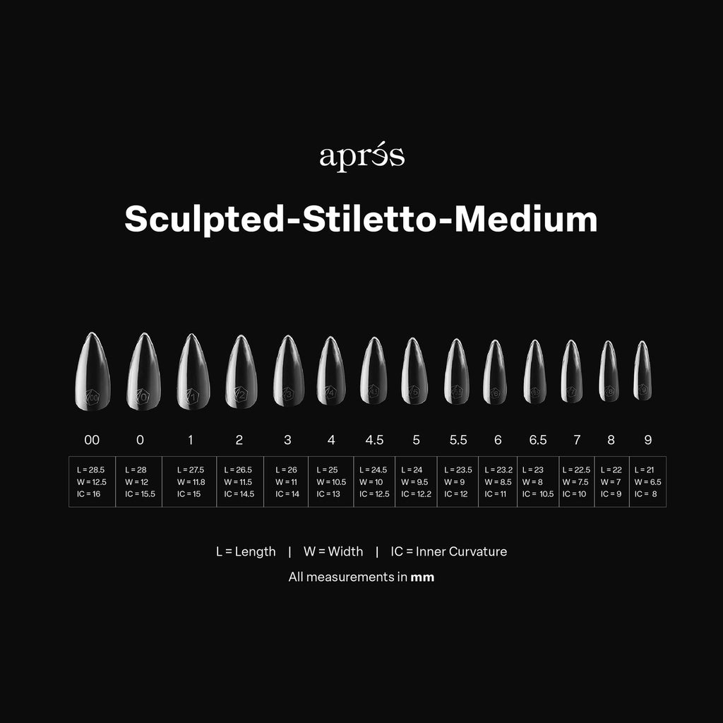 Apres Gel-X Sculpted Stiletto Medium Box of Tips (600pcs)