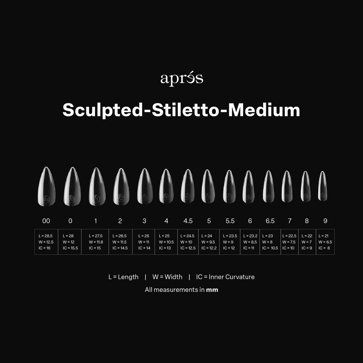 Apres Gel-X Sculpted Stiletto Medium Box of Tips (600pcs)