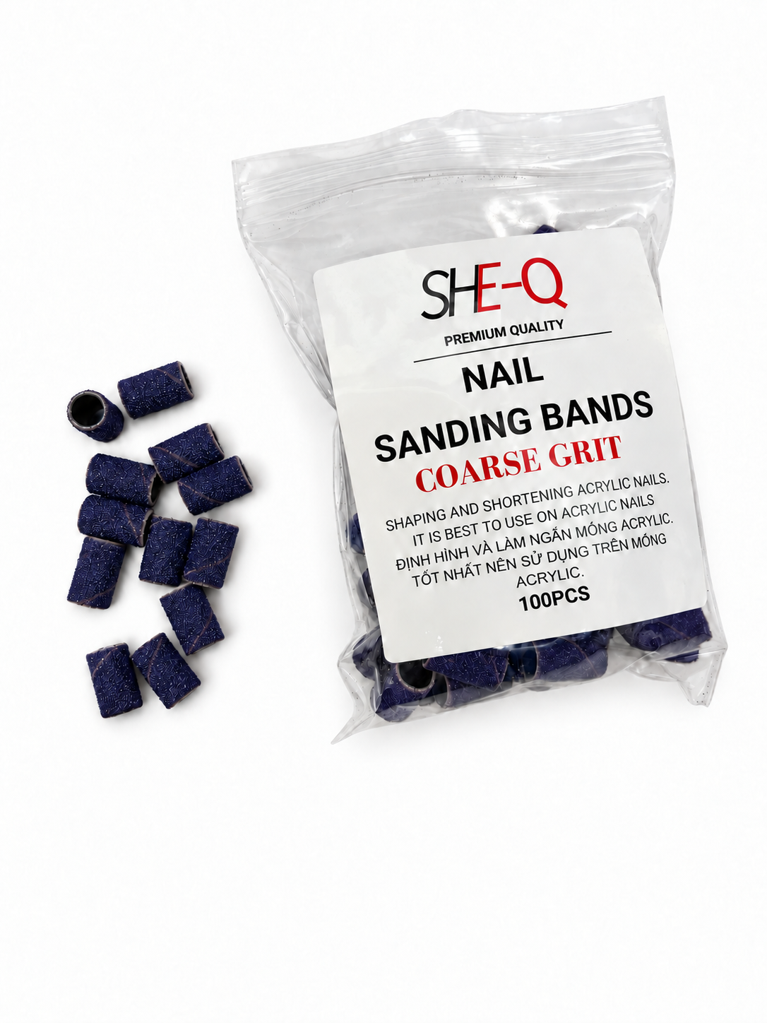 SheQ Nail Sanding band - 100 pcs - Purple Blue