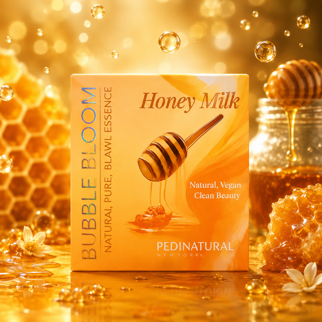 Pedinatural Bubble Bloom Pedicure - Honey Milk