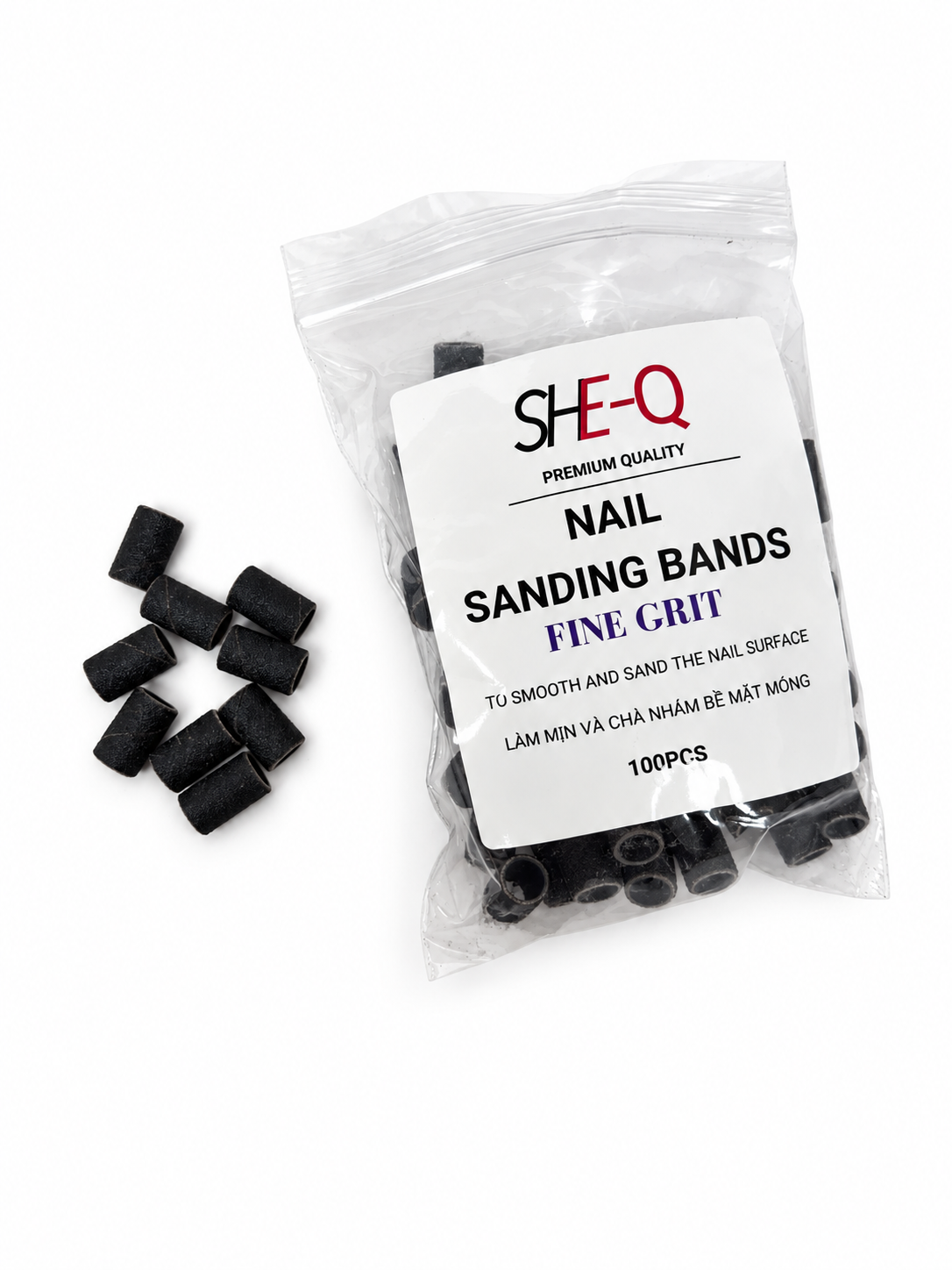 SheQ Nail Sanding band - 100 pcs - Dark Brown