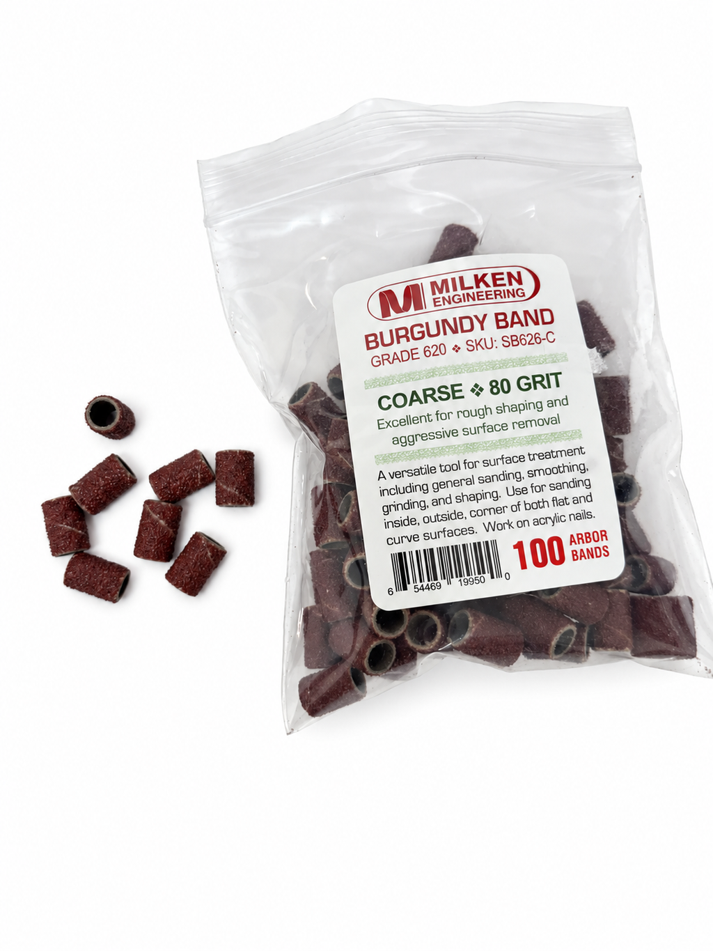 Milken Burgundy Band - 100 pcs