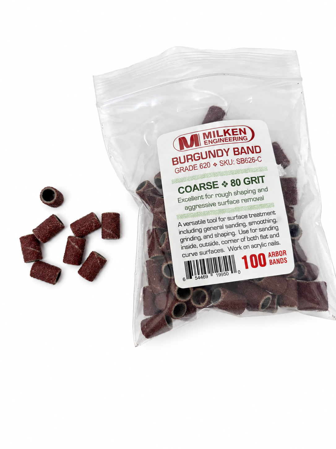 Milken Burgundy Band - 100 pcs