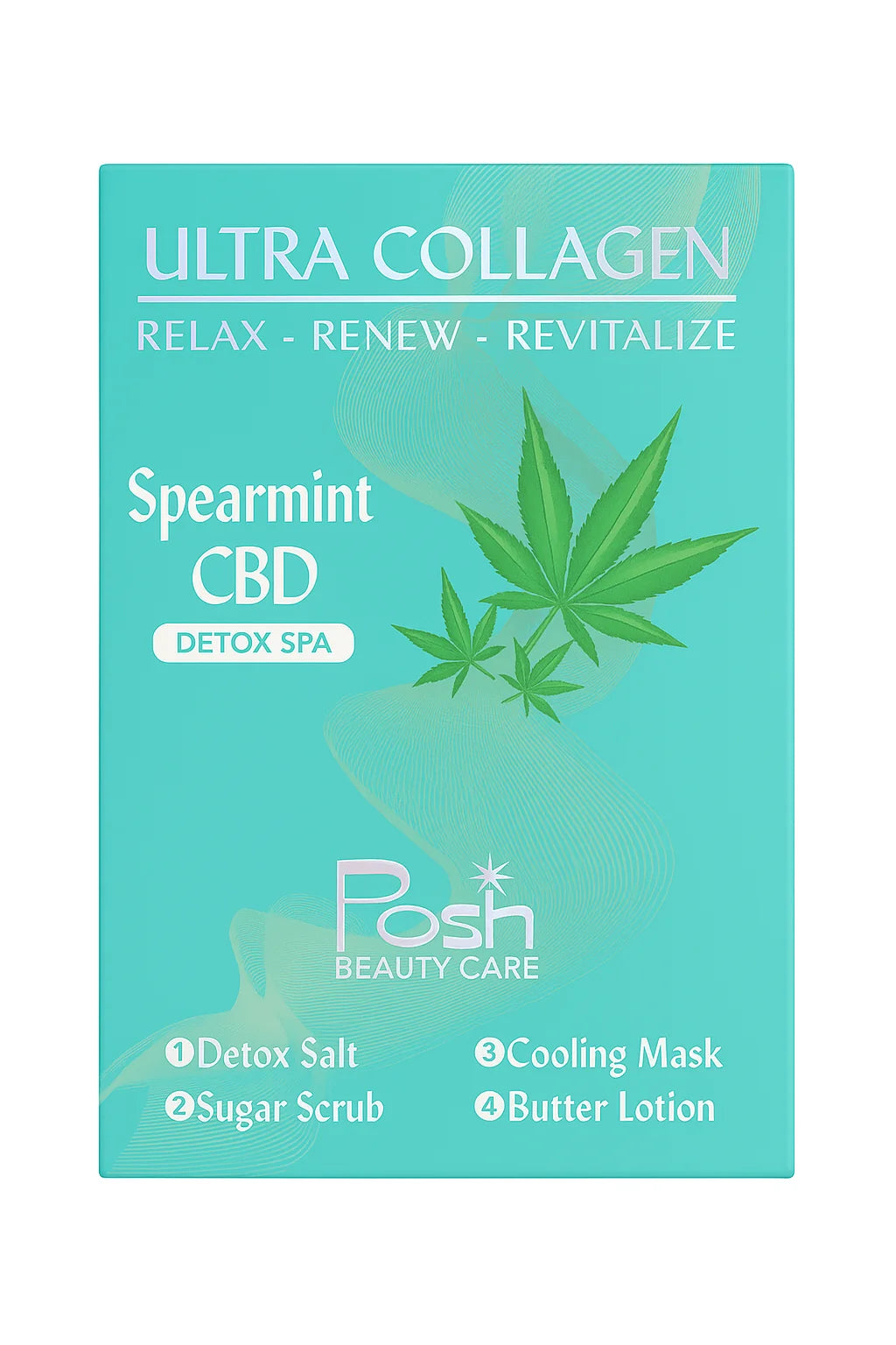 Posh Ultra Collagen 4-in-1 Pedicure/Manicure Kit - Spearmint CBD